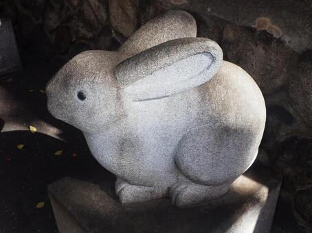 保久良神社の十二支の石像　ウサギ ウサギ,兎,卯の写真素材