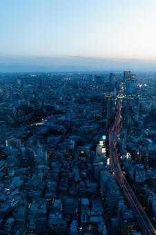 東京の夕景 六本木ヒルズから 東京の夕景 六本木ヒルズから 東京,夕景,ブルーの写真素材