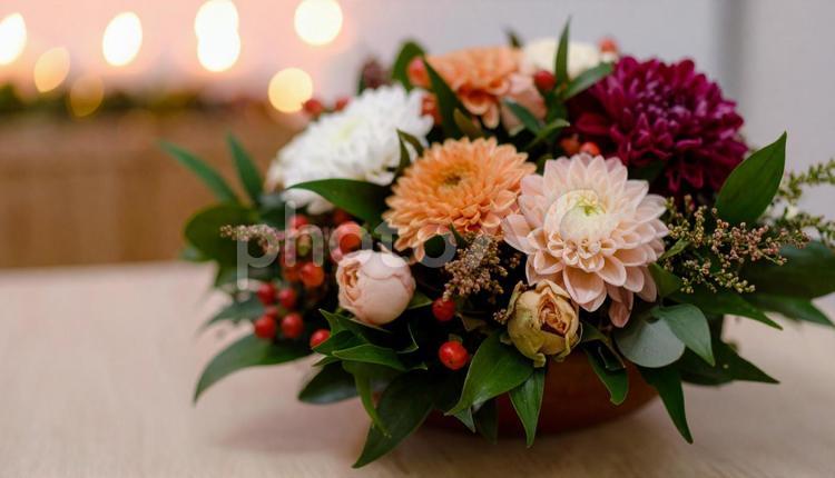 生花の花束・フラワーアレンジメント　 フラワーアレンジメント,花,ギフトの写真素材
