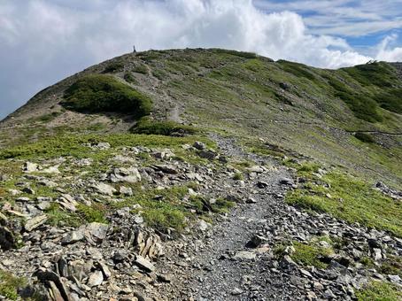夏の荒川前岳へ登山52 南アルプス,悪沢岳,荒川岳の写真素材