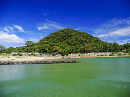 指月山と青空 指月山と青空 指月山,夏,海の写真素材