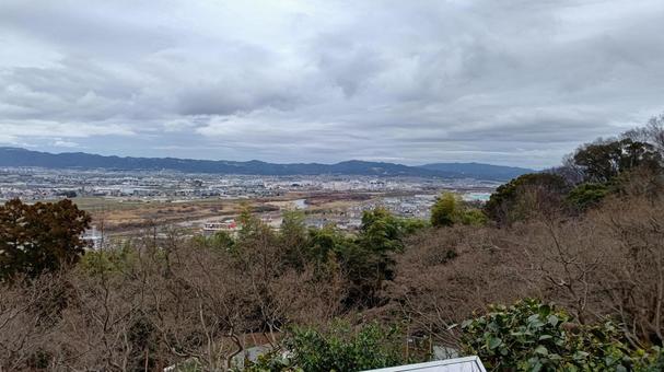 男山展望台から 男山展望台から 石清水八幡宮,男山展望台,街並みの写真素材