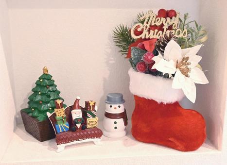 クリスマスブーツとサンタたち クリスマス,ブーツ,サンタクロースの写真素材