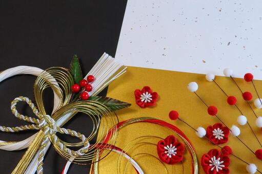 お正月のイメージ画像　８ お正月,年賀状,しめ飾りの写真素材