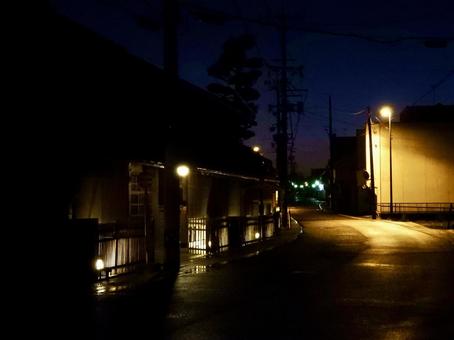 宵の中山道赤坂宿 赤坂宿,美濃赤坂,宿場町の写真素材