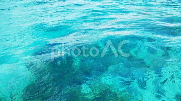 沖縄のエメラルドグリーン色の海 夏,海,ダイビングの写真素材