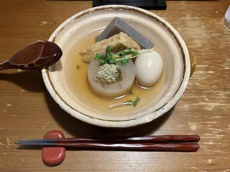 おでん おでん,日本食,大根の写真素材