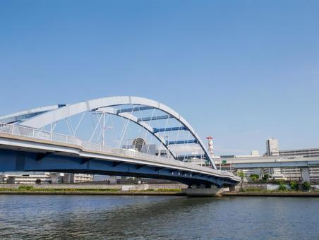 隅田川と水神大橋　南千住 東京,荒川区,南千住の写真素材