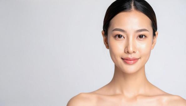 滑らかで輝く肌を持つ日本人女性 滑らかで輝く肌を持つ日本人女性の写真