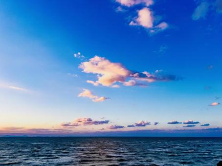 ビーナスベルト 夕日,夕暮れ,ビーナスベルトの写真素材