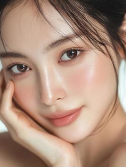 女性の顔のアップショット 女性の顔のアップショットの写真