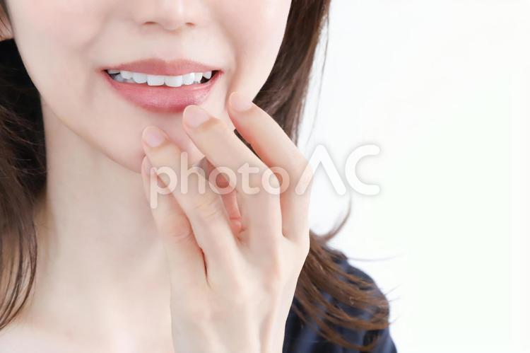 女性の口元　デンタルケア 口元,女性,口の写真素材