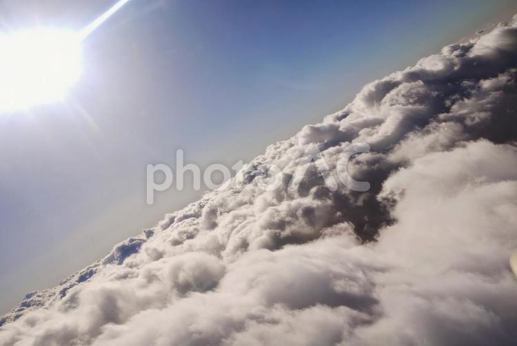 飛行機から見た空 空,風景,天空の写真素材