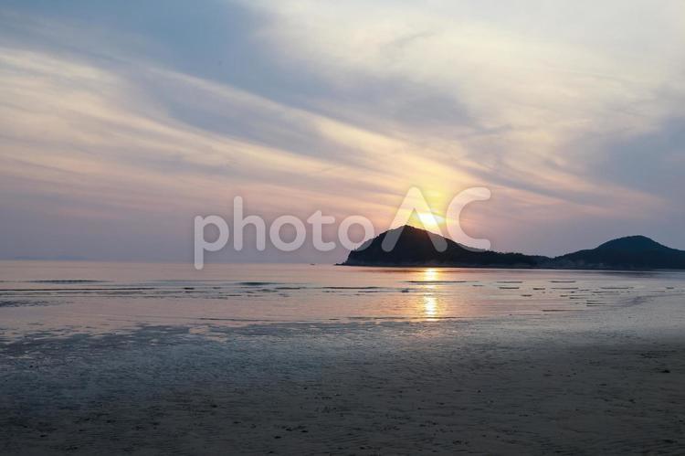 父母ヶ浜の夕景 父母ヶ浜,海,夕景の写真素材