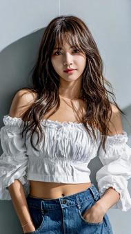 壁に寄りかかる美しい美女 壁に寄りかかる美しい美女の写真