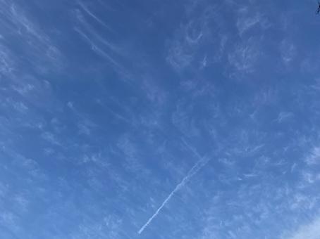 飛行機雲 飛行機雲の写真