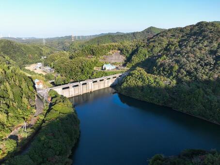 徳島県阿南市　福井ダム　ダム湖 福井ダム,ダム,ダム湖の写真素材