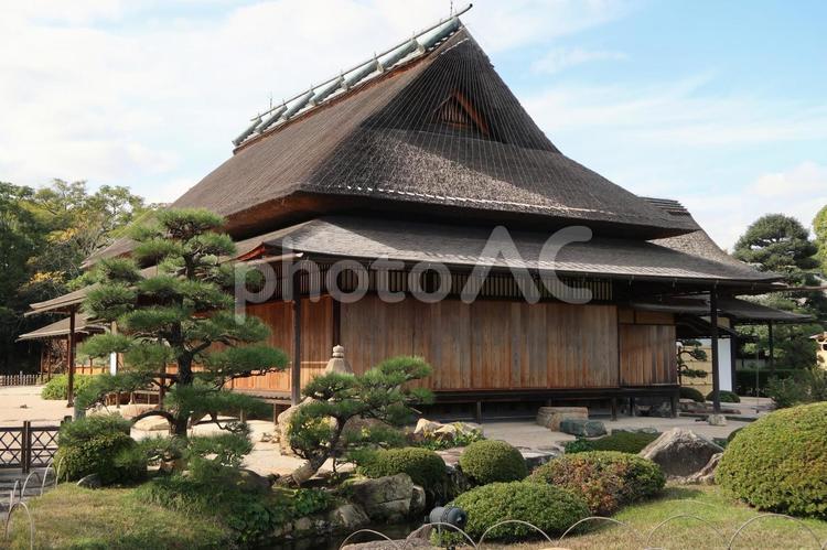 後楽園の敷地内 公園,城下町,武家屋敷の写真素材