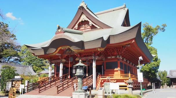 秋の布施弁天・本堂（千葉県・柏市） 秋,紅龍山,布施弁天の写真素材