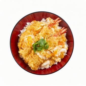 卵とじ天丼 卵とじ天丼 卵とじ天丼,海老天,丼の写真素材