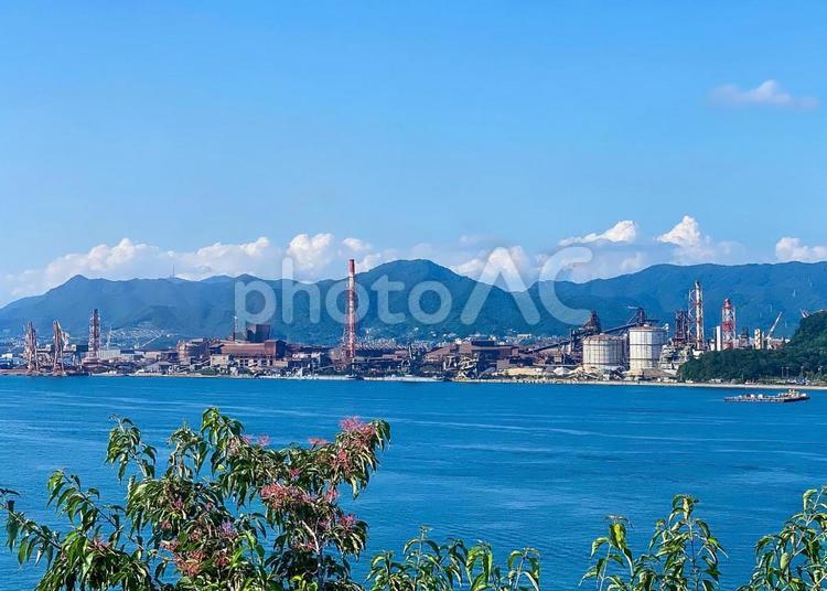 瀬戸内海の風景　〜広島県呉市〜 海,空,山の写真素材