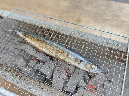 さんま　秋の味覚 さんま,炭火,秋の写真素材