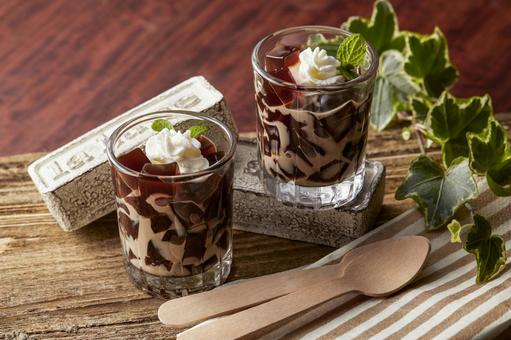 コーヒーゼリー コーヒーゼリー コーヒーゼリー,スイーツ,2人分の写真素材