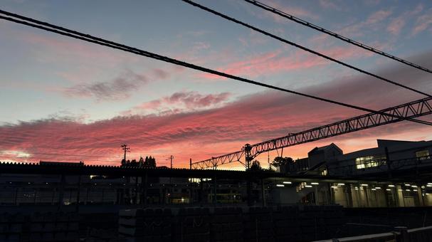 ノスタルジー ノスタルジー 秋,夕焼け,街並みの写真素材