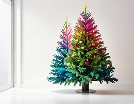 レインボーのクリスマスツリー レインボーのクリスマスツリーの写真