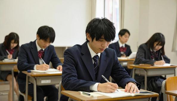 ライバル 予備校で勉強する学生 ライバル 予備校で勉強する学生の写真