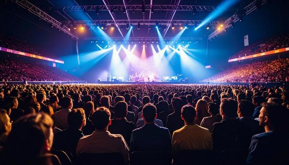 ネオンカラーのアイドルのステージ背景の写真