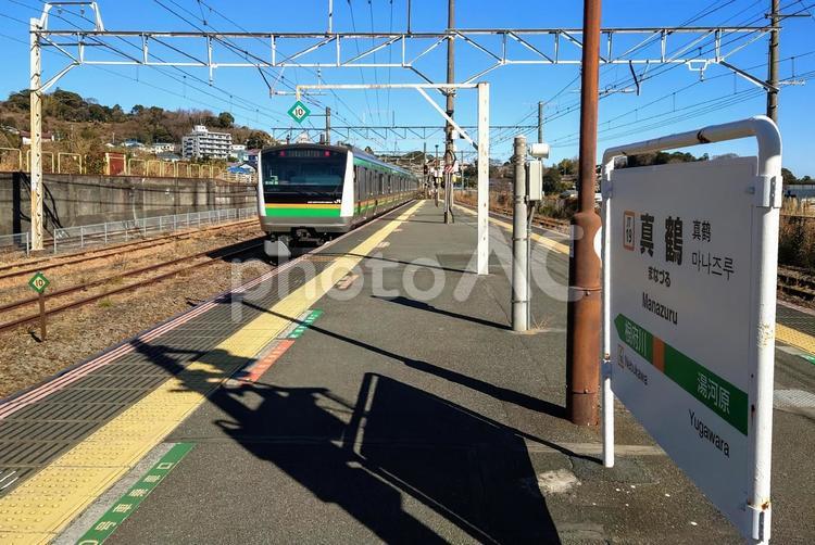 真鶴駅　JR東海道本線　神奈川県真鶴町 真鶴駅,jr,東海道線の写真素材