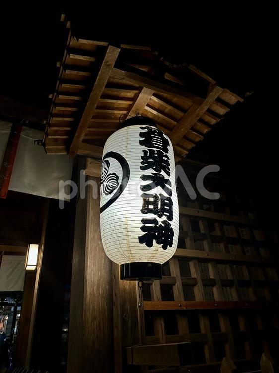 蒼柴神社のちょうちん 蒼柴神社,ライトアップ,七夕夏詣の写真素材