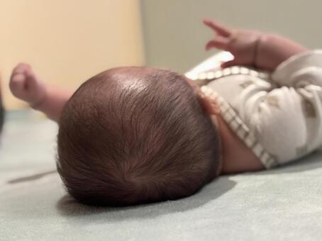 赤ちゃんの頭 赤ちゃん,頭,皮膚の写真素材