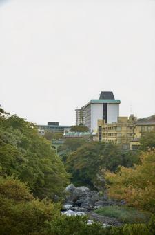 鬼怒川温泉① 鬼怒川,鬼怒川温泉,紅葉の写真素材