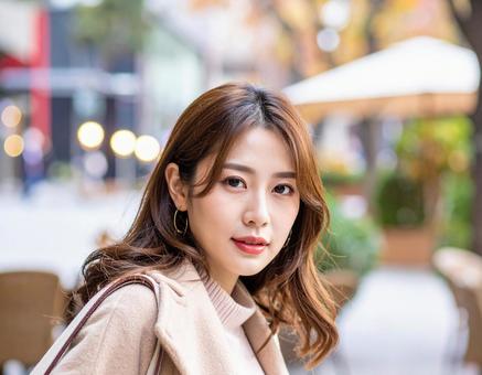 秋冬ファッション女性ポートレート 秋冬ファッション女性ポートレートの写真