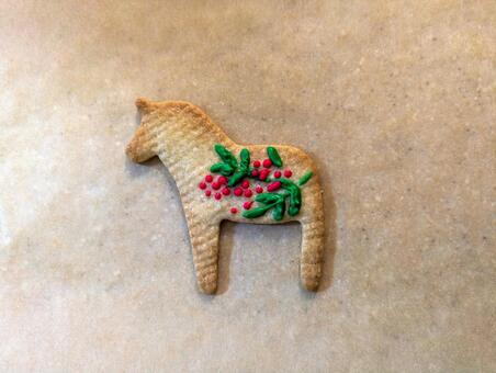 うま型クッキー～南天 うま,クッキー,午年の写真素材