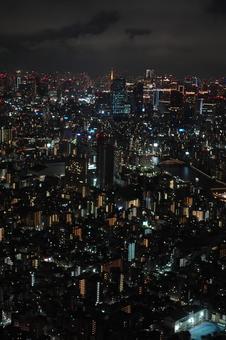 都会の夜景 都会の夜景 東京,スカイツリー,東京タワーの写真素材