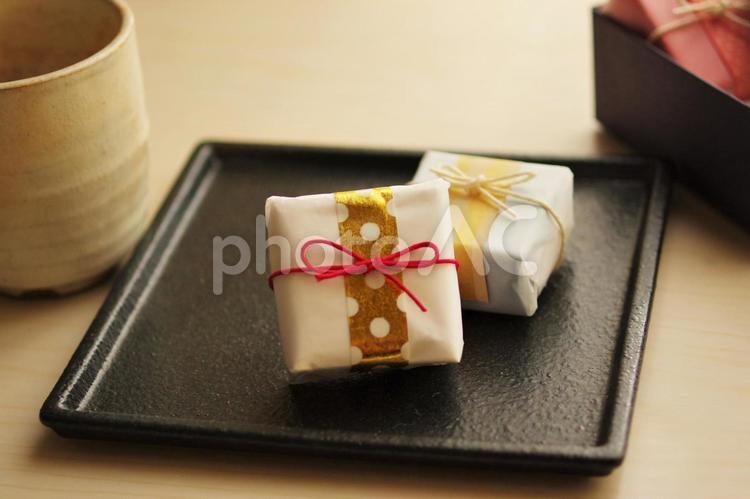 和菓子ギフトのミニチュア 和菓子,ギフト,お菓子の写真素材
