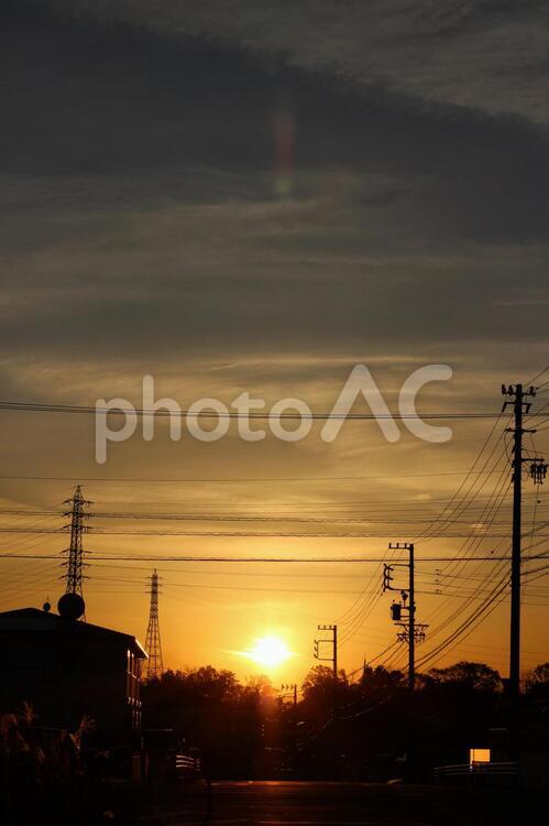 夕焼け 夕陽,夕日,美しいの写真素材