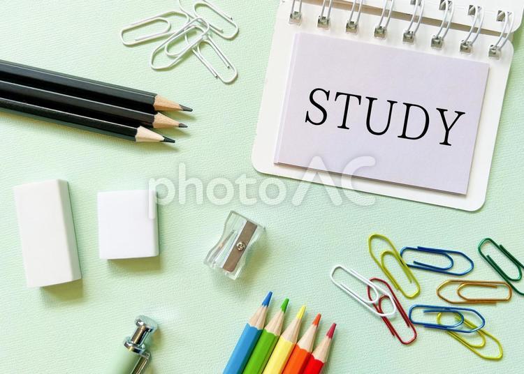文房具とSTUDY 文房具,勉強,学習の写真素材