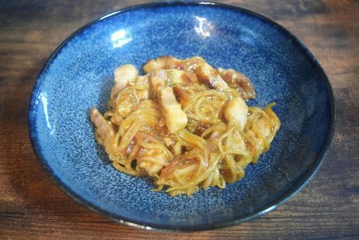 豚肉ともやしの甘辛炒め 豚肉ともやしの甘辛炒めの写真