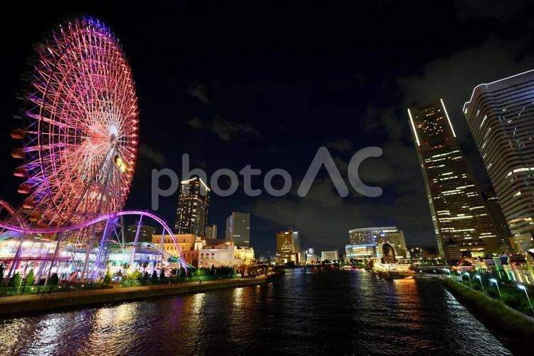 美しい横浜の夜景 横浜,夜景,ライトアップの写真素材