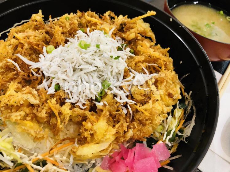 しらすのかき揚げ丼 しらすのかき揚げ,しらすのかき揚げ丼,しらすの写真素材