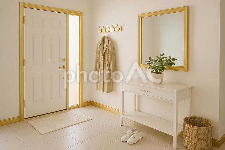 華やかな印象の玄関ホール 玄関,玄関ホール,シンプルの写真素材