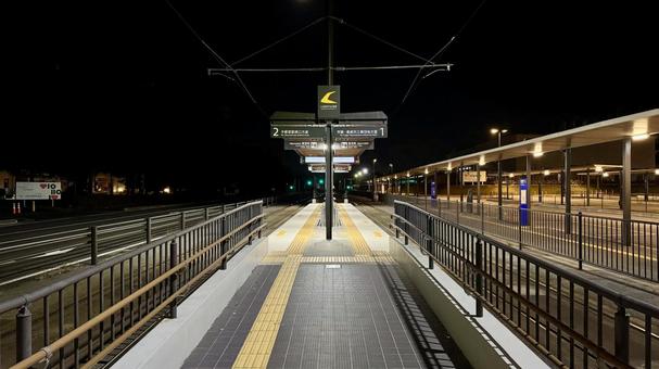 市民センター前 路面電車,駅,ホームの写真素材