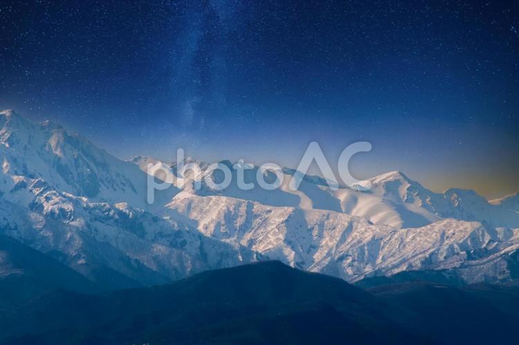 北アルプス、光と影のコントラスト 北アルプス,白馬連山,鹿島槍ヶ岳の写真素材
