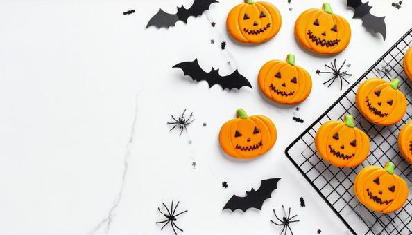 網の上のハロウィンの手作りクッキー 網の上のハロウィンの手作りクッキーの写真