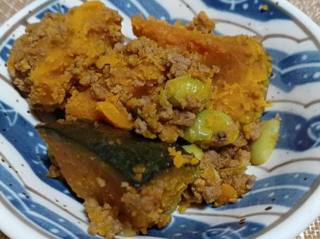 かぼちゃのそぼろ煮 かぼちゃのそぼろ煮 かぼちゃのそぼろ煮,かぼちゃ,合挽き肉の写真素材