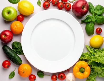 皿と食材1の写真